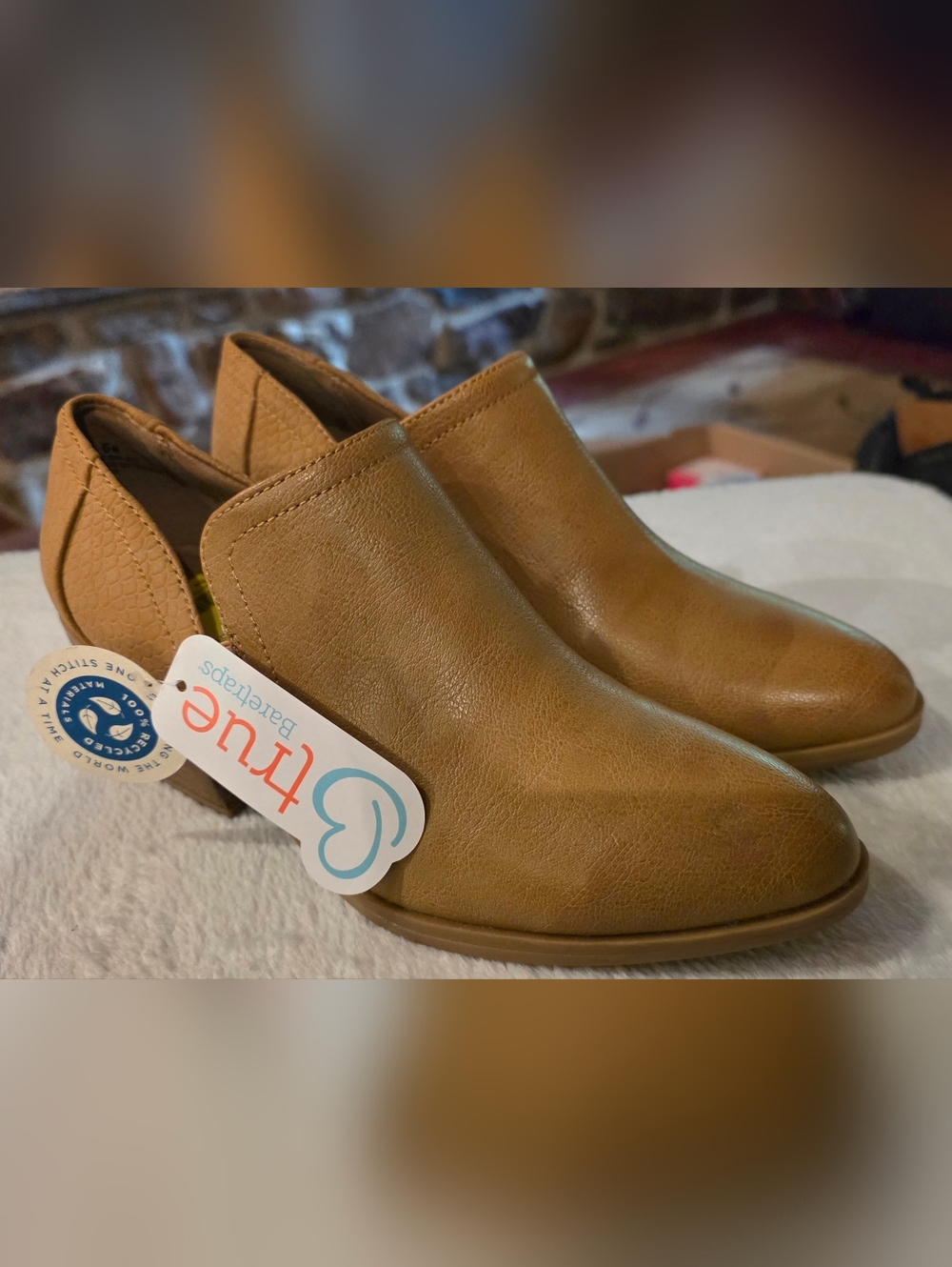 Baretraps Tan Leather Slip-On Booties